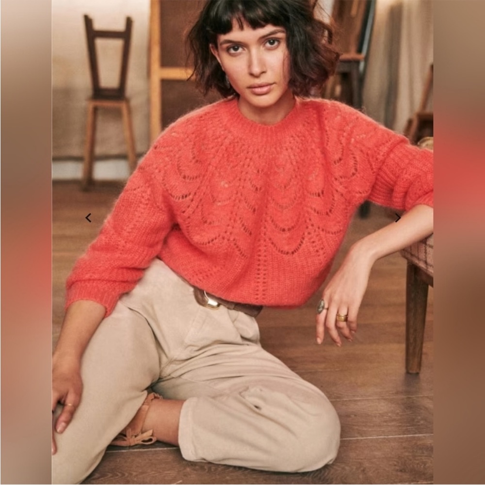 Sezane Coral Sweater - Crew Neck